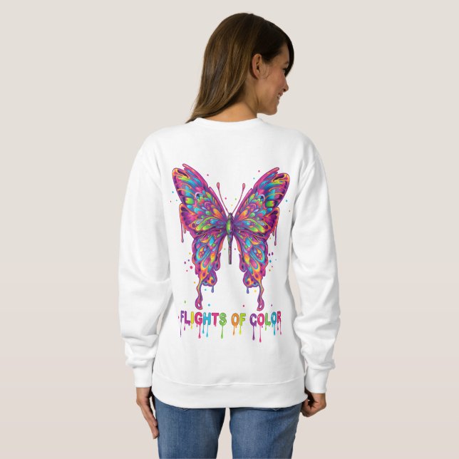 Sudadera "Psychedelic Butterfly T-Shirt – Trippy Nature (Reverso completo)