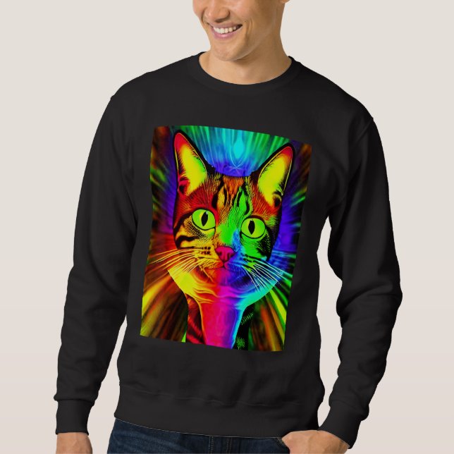 Sudadera Psychedelic Kitty Kitten In Cat Style (Anverso)