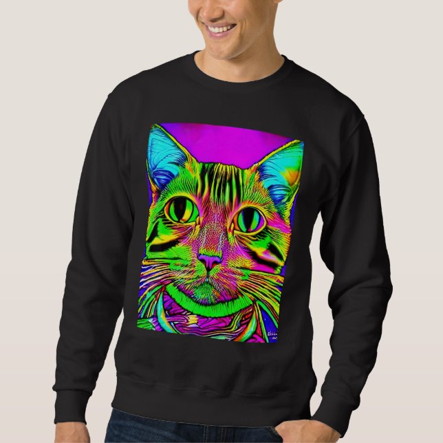 Sudadera Psychedelic Kitty Kitten Lover In Cat Art Style (Anverso)