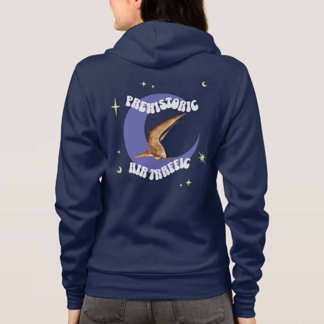 Sudadera Pterodáctilo Divertido Humor de Aviación Luna (Reverso)