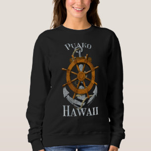 Sudadera Puako Hawaii Vacaciones Ancla Náutica Helm Vela