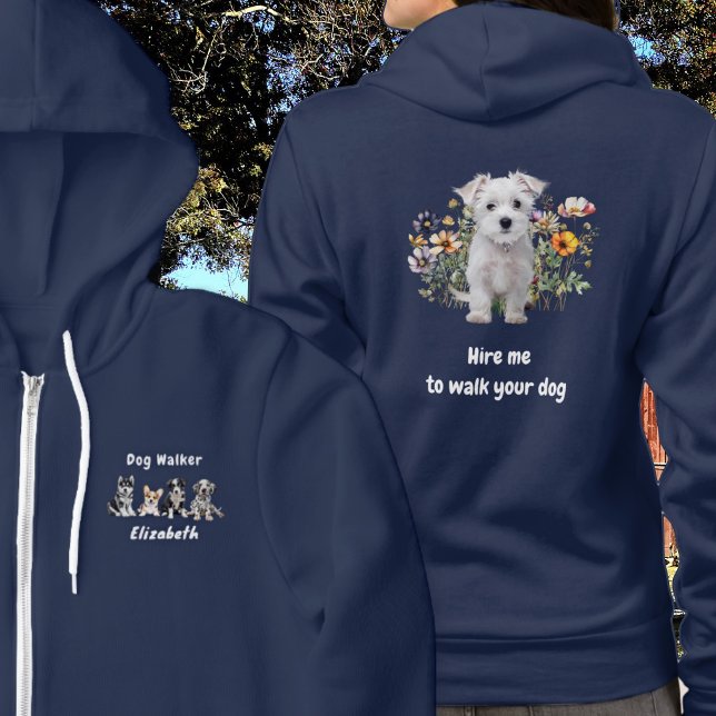 Sudadera Publicidad de negocio de paseo de perros (Subido por el creador)