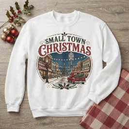 Sudadera Pueblo Pequeño Camioneta Roja Vintage Navidad
