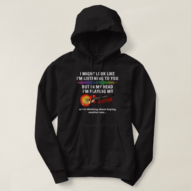 Sudadera Puede que parezca que te estoy escuchando pero en  (Diseño del anverso)