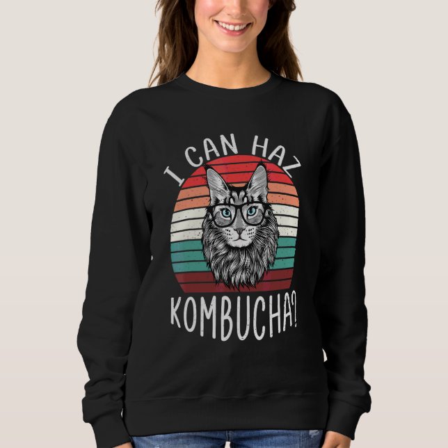 Sudadera Puedo Hacer Kombucha Cat Probiótica Dráctica T (Anverso)