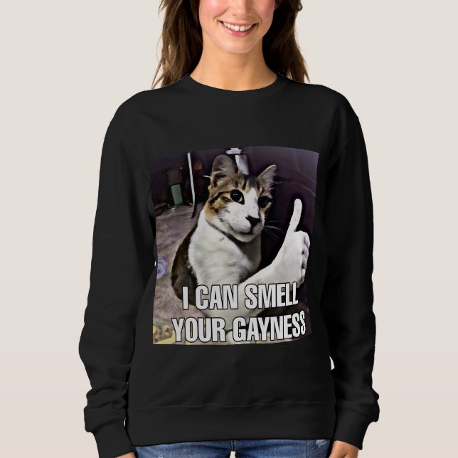 Sudadera Puedo oler tus memes de gatos GAYNESS (Anverso)