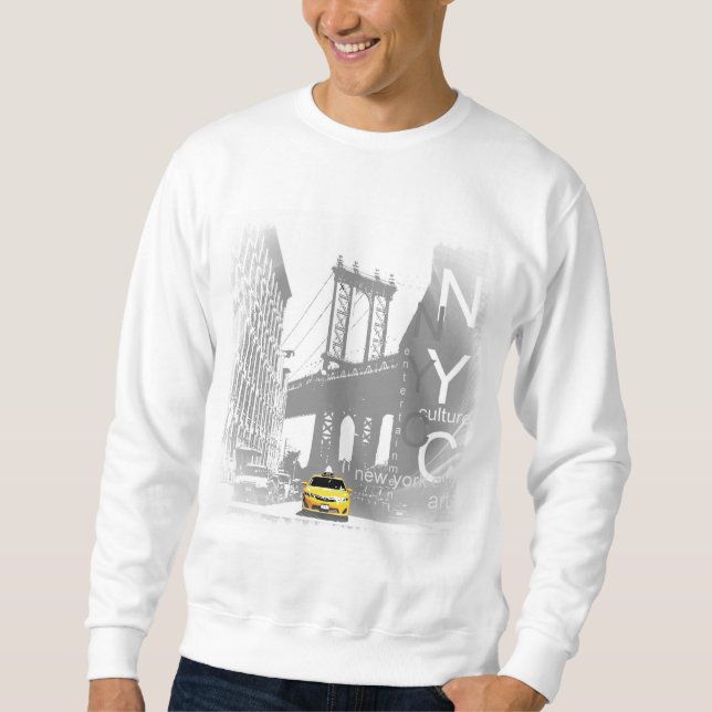 Sudadera Puente de Brooklyn de Nueva York Nyc Yellow Taxi (Anverso)