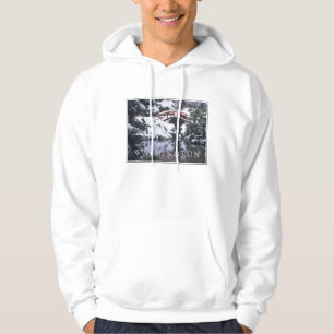 Sudadera Puente de la Luna y estanque en invierno Seattle