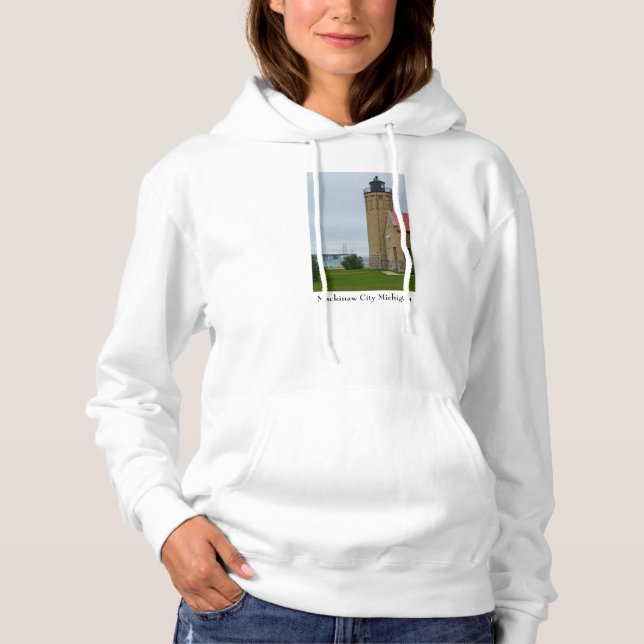 Sudadera Puente Mackinac y faro (Anverso)