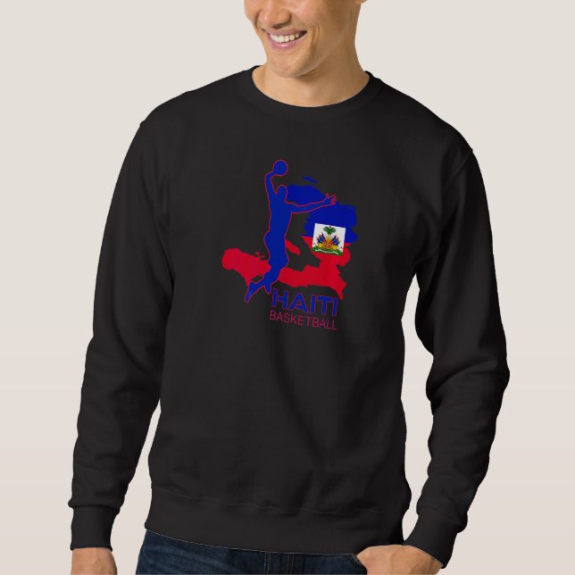 Sudadera Puerto de Bandera Haitiana del Caribe de Básquetbo (Anverso)