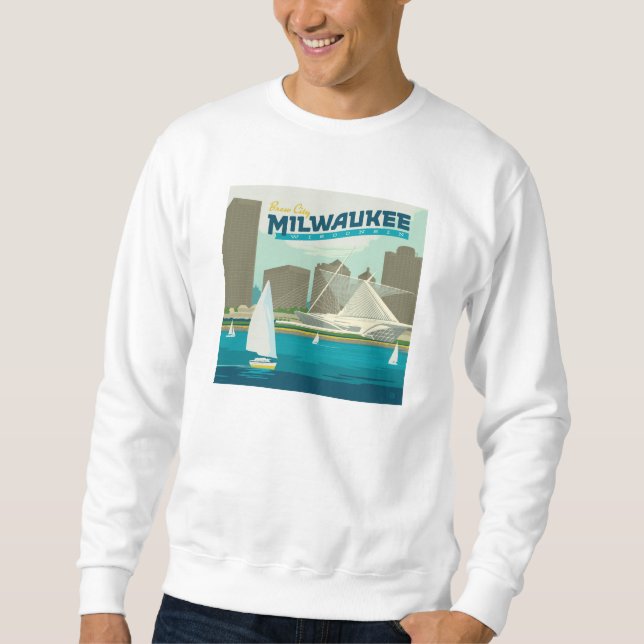 Sudadera Puerto de Milwaukee Wisconsin | Ciudad de Brew (Anverso)