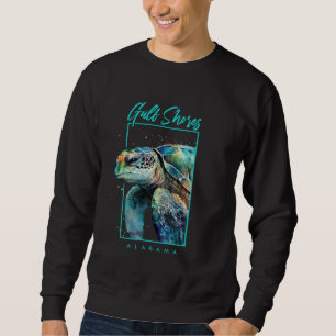 Sudadera Puerto Golfos Alabama Acuarela Retrato Tortuga Mar