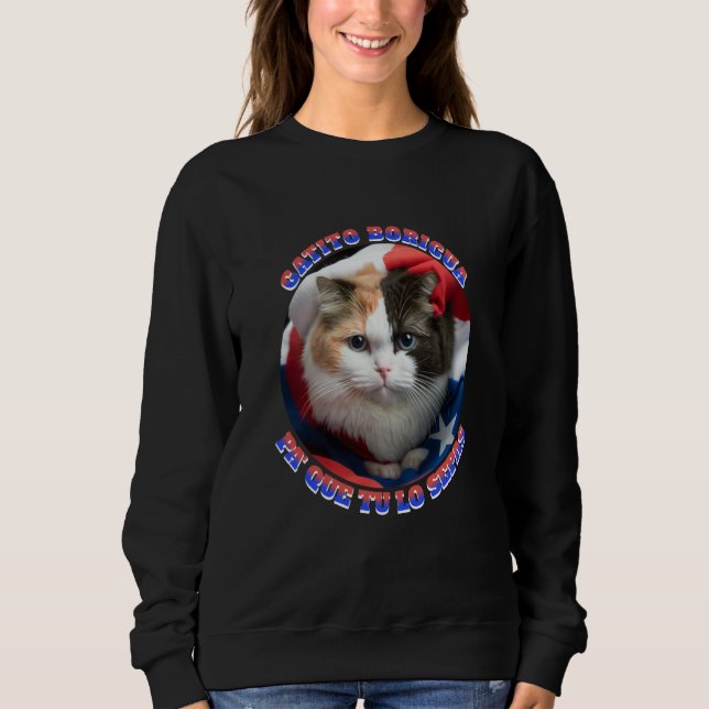 Sudadera Puerto Rican Gatito Wrapped with the Puerto Rico F (Anverso)
