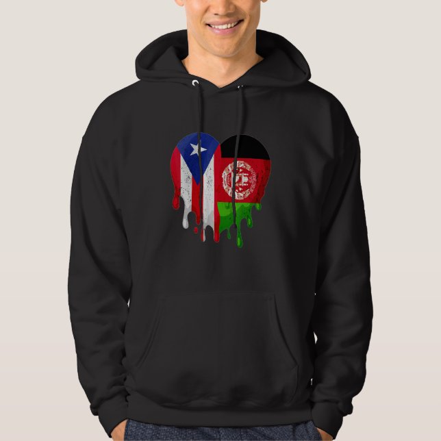 Sudadera Puerto Rico Afghanistan Flag Heart Grown Patriot C (Anverso)