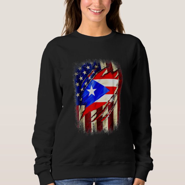 Sudadera Puerto Rico american flag (Anverso)