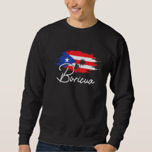 Sudadera Puerto Rico Boricua Bandera Puertorriqueña Etiquet