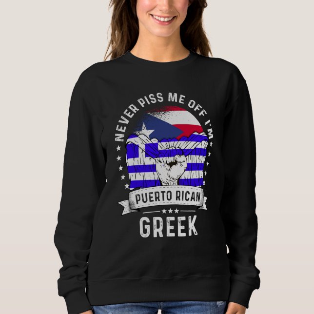Sudadera Puerto Rico Flag Greece Grown Humor Pride (Anverso)