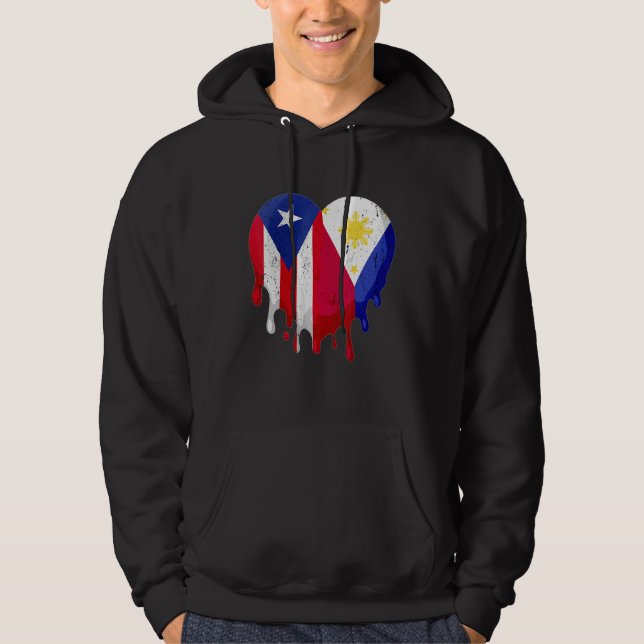 Sudadera Puerto Rico Greece Flag Heart Citizen Grown Patrio (Anverso)