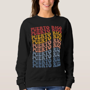 Sudadera Puerto Rico Groovy Retro Puertorriqueño