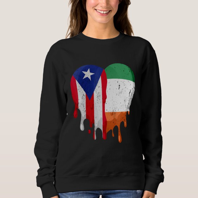 Sudadera Puerto Rico Italy Flag Heart Citizen Grown Patriot (Anverso)