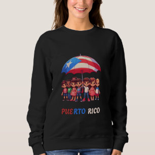 Sudadera Puerto Rico Niños Bandera Paraguas Herencia Hispan