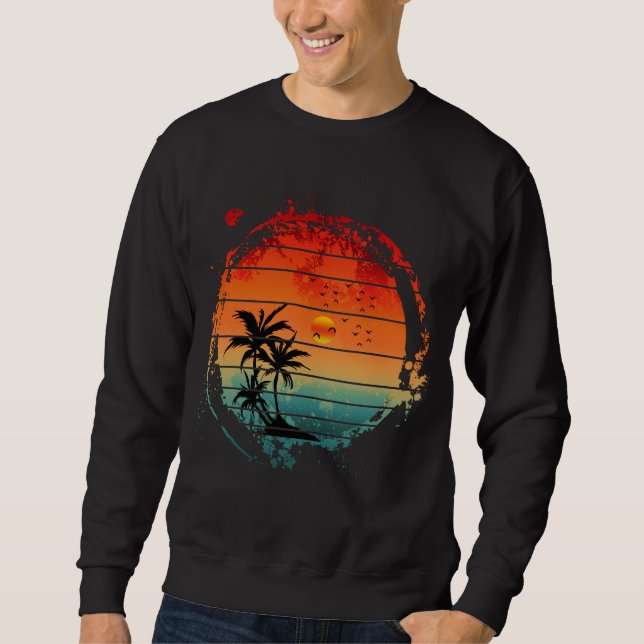 Sudadera puesta de sol de moda con palmera (Anverso)