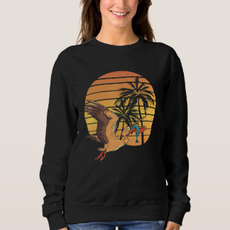 Sudadera Puesta de sol de verano pelícano ave animal pez ca