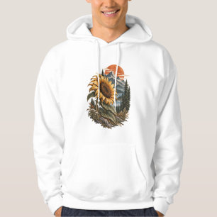 Sudadera Puesta de sol en la montaña salvaje del girasol
