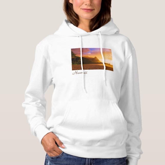 Sudadera Puesta de sol en la playa dorada, Hawái (Anverso)