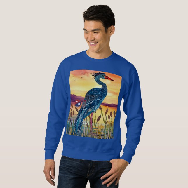 Sudadera puesta de sol garza azul (Anverso completo)