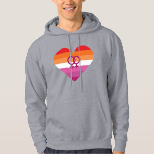 Sudadera Puesta de sol lésbica WLW Corazón