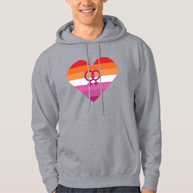 Sudadera Puesta de sol lésbica WLW Corazón (Anverso)
