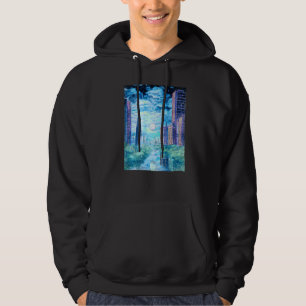 Sudadera Puesta de sol sobre el río que atraviesa futurista