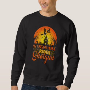 Sudadera Puesta de sol vintage Mi perro husky siberiano and