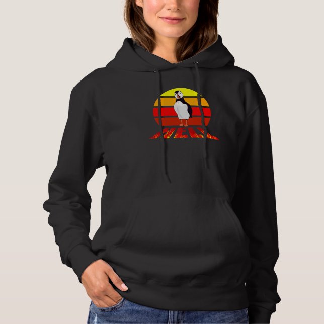 Sudadera Puffin Hell Retro Sunset Swing Animal Pun (Anverso)