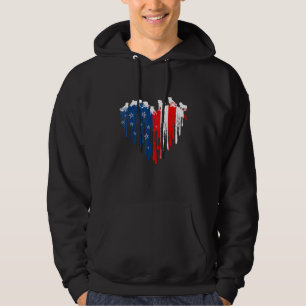 Sudadera Pug American Heart Flag Perro 4 De Julio