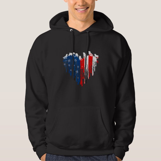 Sudadera Pug American Heart Flag Perro 4 De Julio (Anverso)