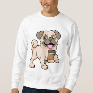 Sudadera Pug con café para ir
