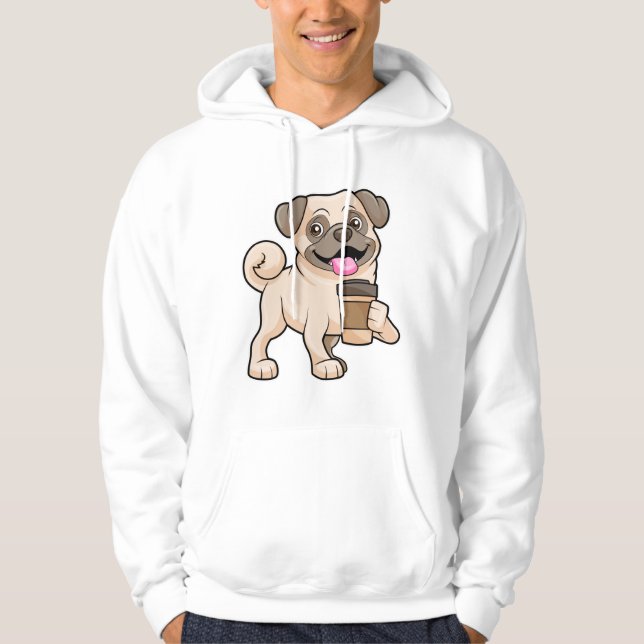 Sudadera Pug con café para ir (Anverso)