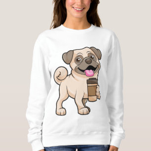 Sudadera Pug con café para ir
