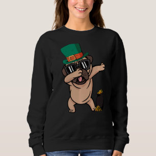 Sudadera Pug Dabbing Dog St Patricks Day Funny Pug Dog Dog