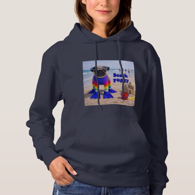 Sudadera Pug de Playa (Anverso)