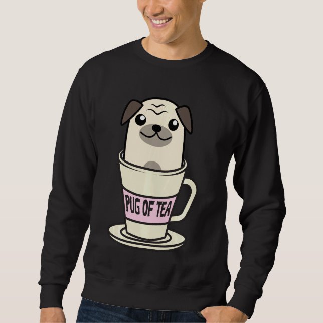 Sudadera Pug De Tea Guay Bebidas De Hierbas Bebidas Funny A (Anverso)