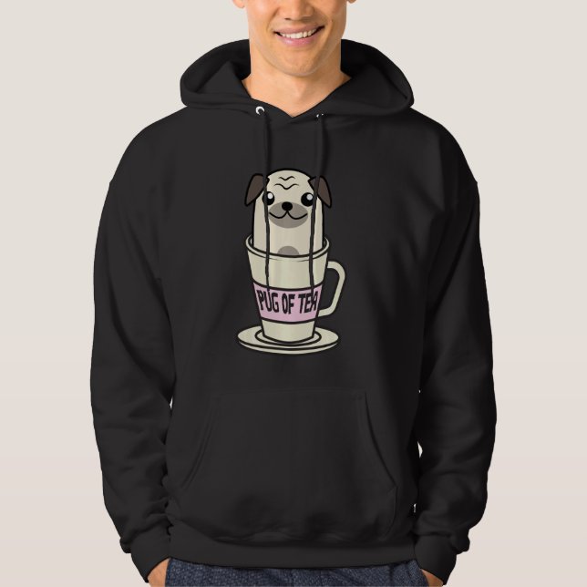 Sudadera Pug De Tea Guay Bebidas De Hierbas Bebidas Funny A (Anverso)