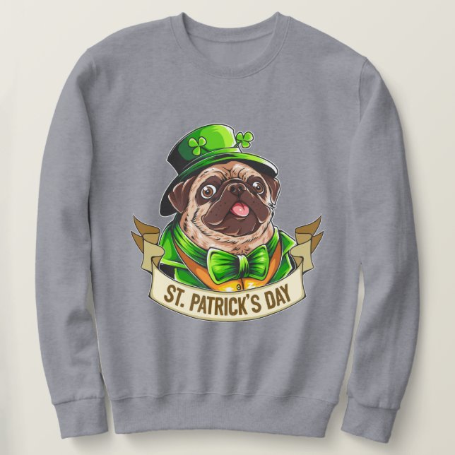 Sudadera Pug del Día de San Patricio (Anverso del diseño)