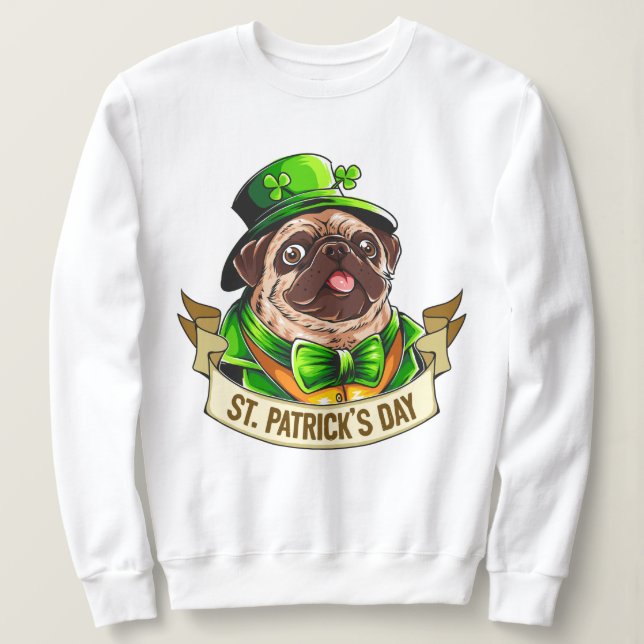 Sudadera Pug del Día de San Patricio (Anverso del diseño)