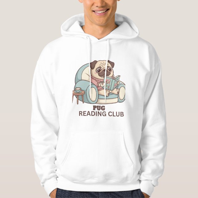 Sudadera Pug Divertido Leyendo Prosa y Patas (Anverso)