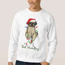 Pug Dog Bah Humpug Navidades graciosos