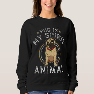 Sudadera Pug Es Mi Animal Espiritual Perro Fauna Humor Cita