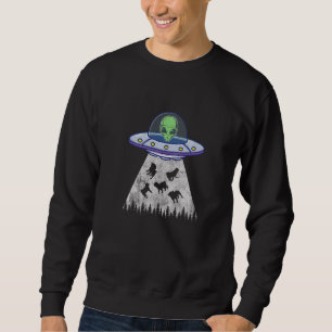 Sudadera Pug Espacio OVNI Alien Abducción Vintage Angust